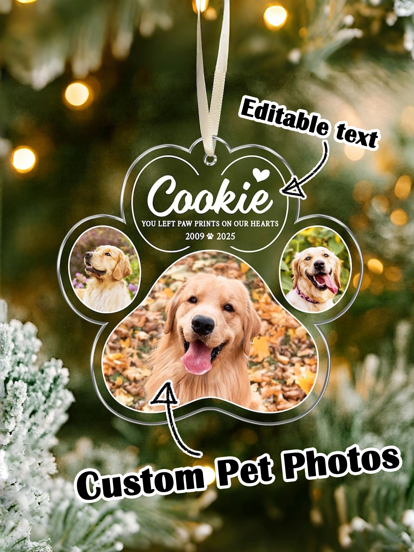 Custom Acrylic Pet Memorial Ornament